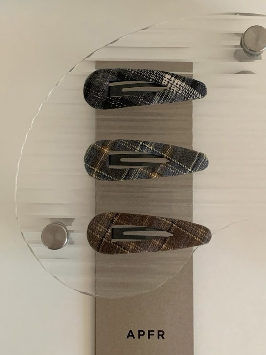 plaid patchwork hair clip