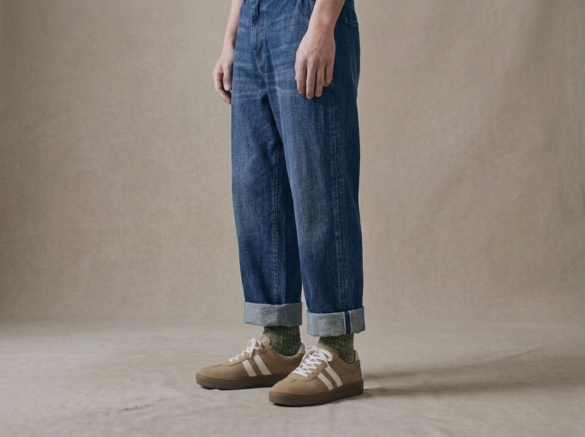 太妃糖色德訓餅乾鞋復古穿搭，英倫大地色系質感滿分，搭配中筒襪更顯時髦。立體餅乾鞋頭與寬楦設計，久走逛街看展超舒適。