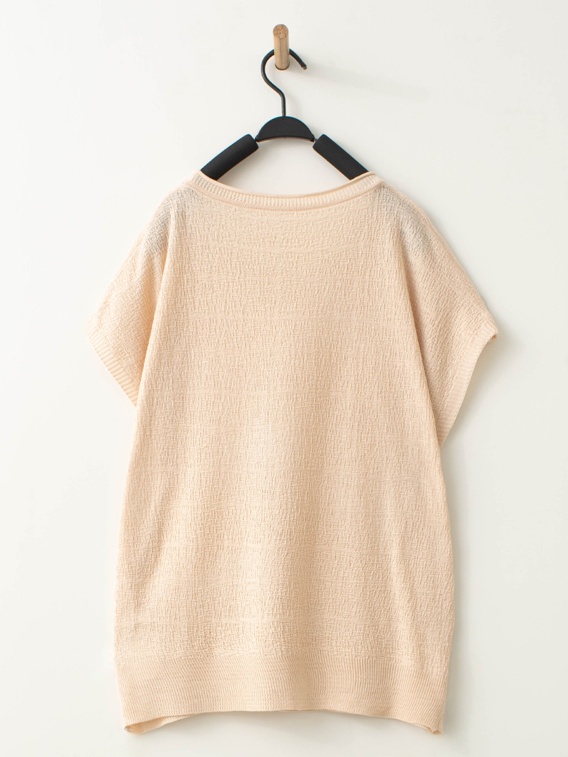 簡約氣質蕾絲花片捲邊針織上衣