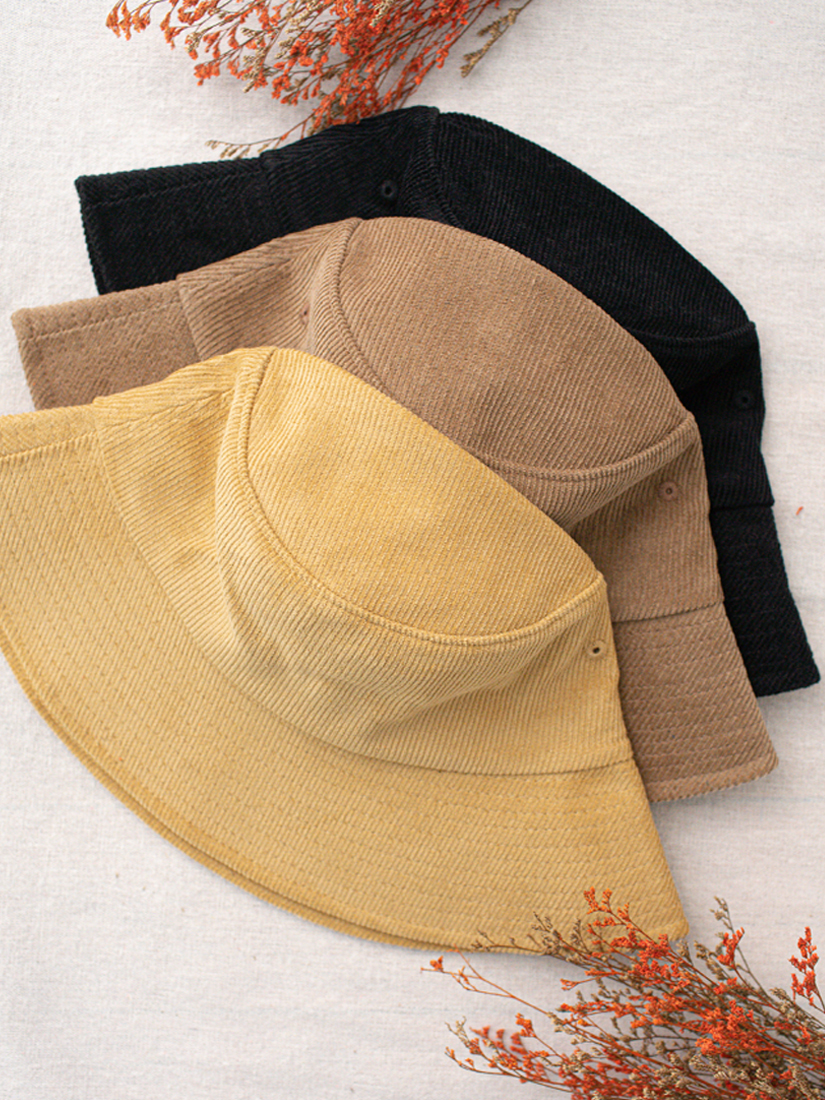 簡約條絨漁夫帽