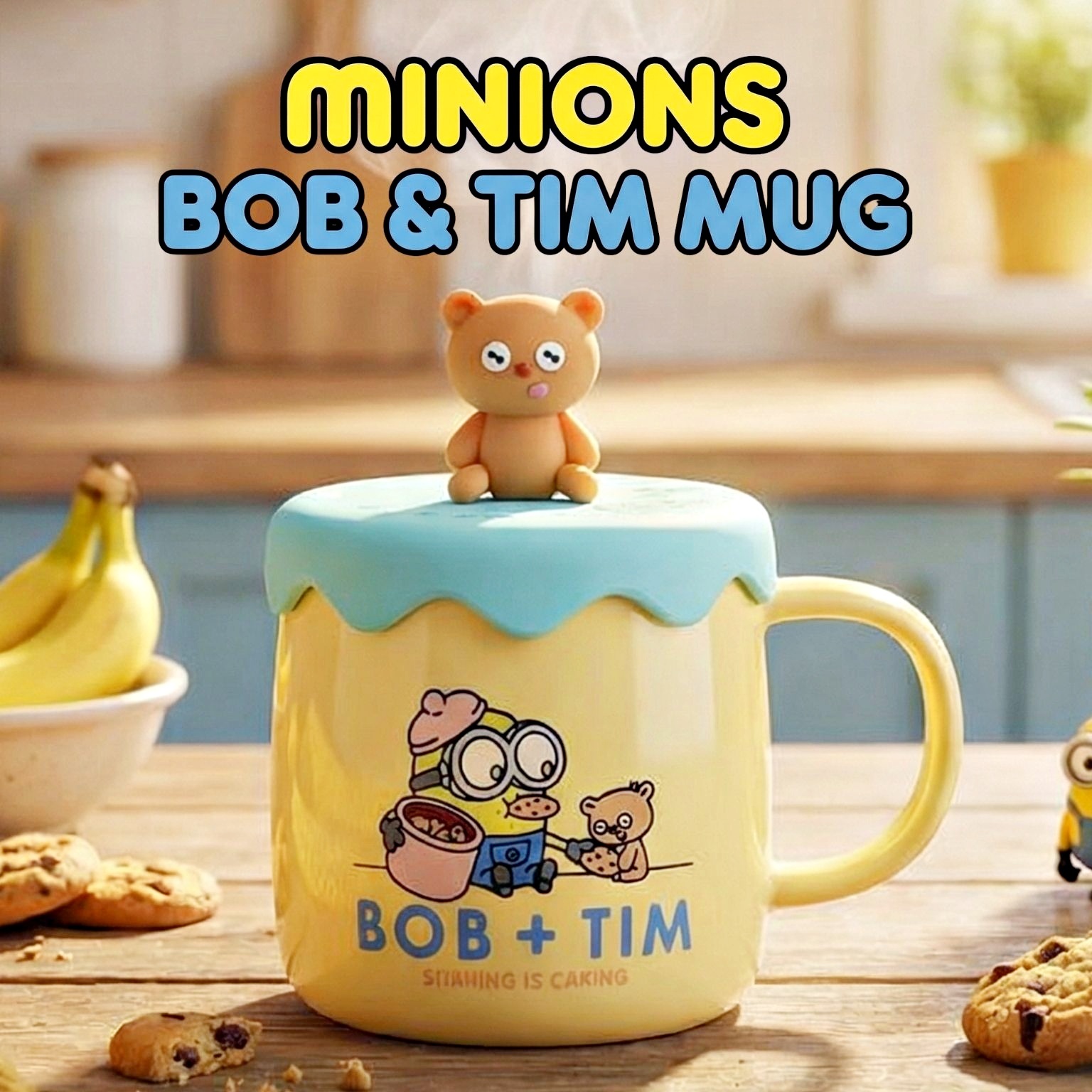 迷你兵團 | 陶瓷碗連 3D杯蓋套裝