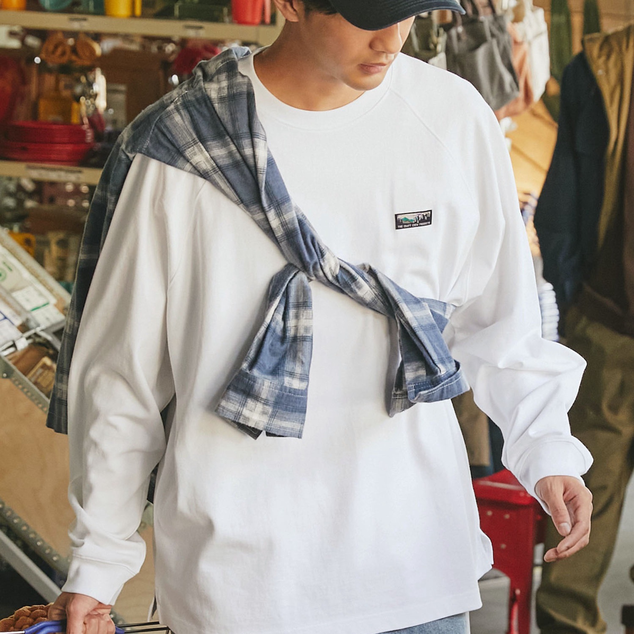 THE CRAFT CREW PRODUCTS - ヘビーウェイトファンクショナルファブリック ビッグシルエット ラグランスリーブクルーネック長袖Tシャツ / 抗菌・防臭