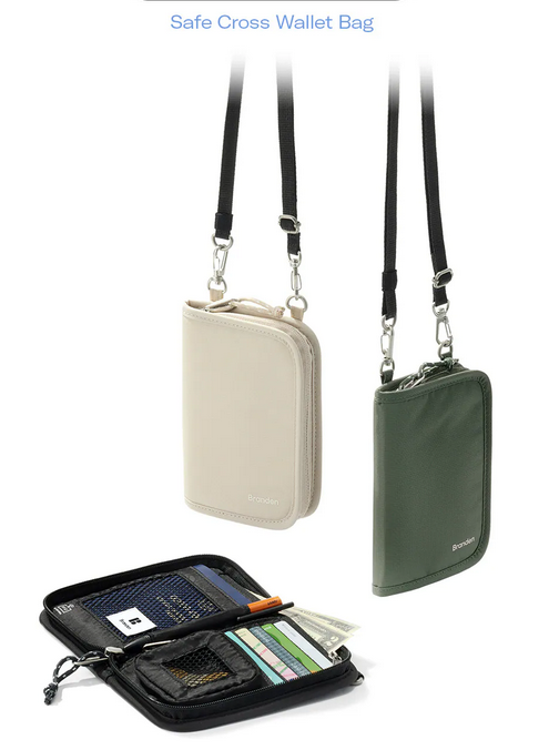 【Branden】 Wallet Bag 【防竊 RFID✔️收納護照✔️現金✔️卡片✔️手機】 【3色】不設退換