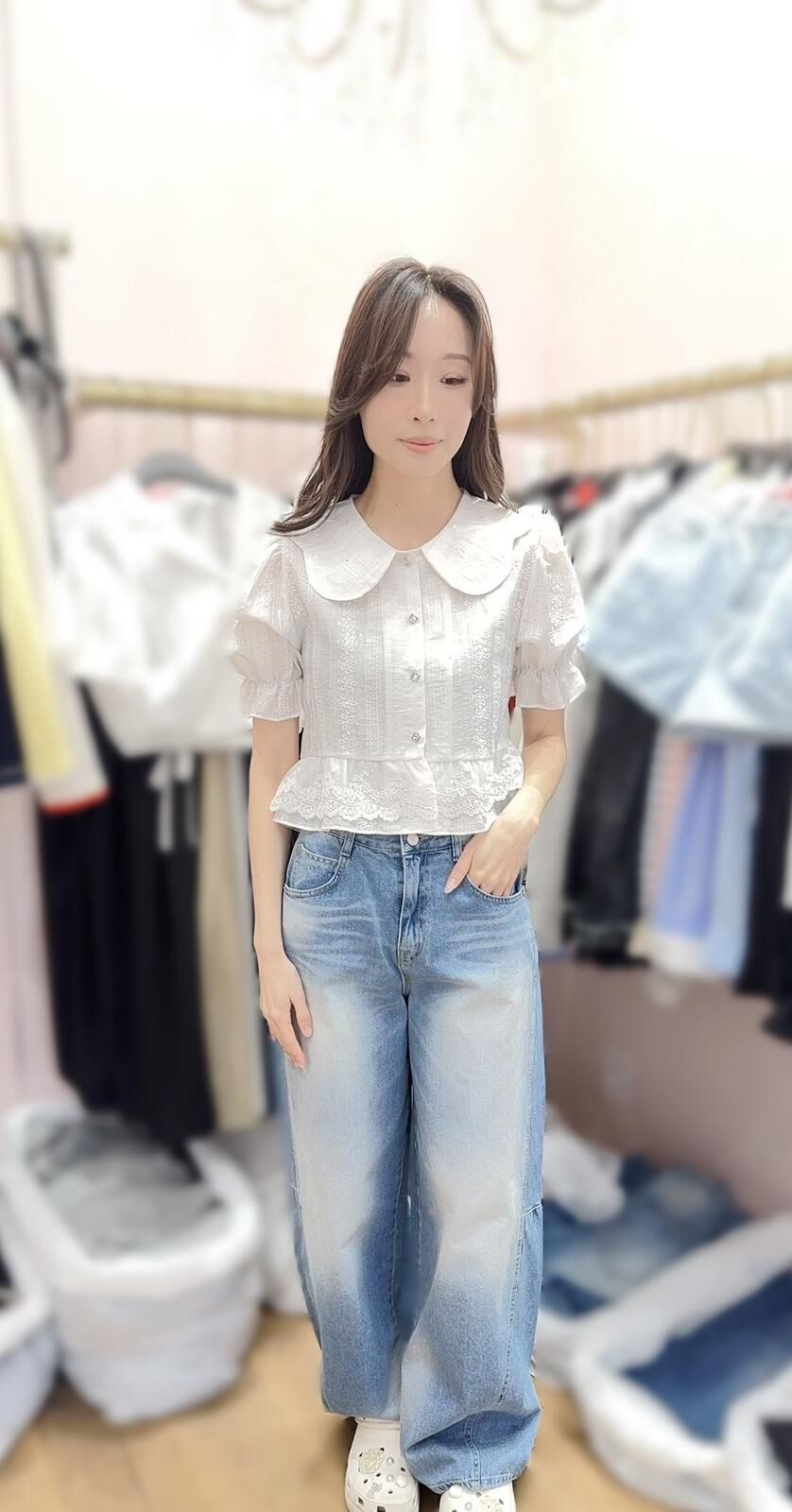 OT06  牛仔褲 👖 S:腰 26 Hip 41 長41 M:腰 27 Hip 42 長41.5 L:腰 28Hip 43長42 $409[一口價]