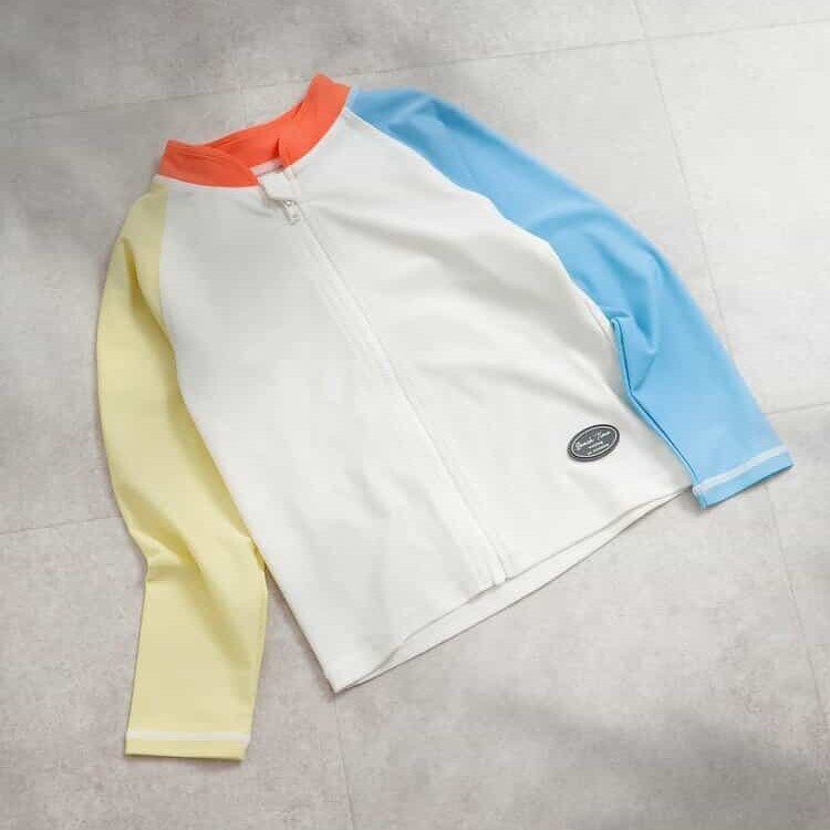 日本 90-130 雙色防曬泳衣 外套