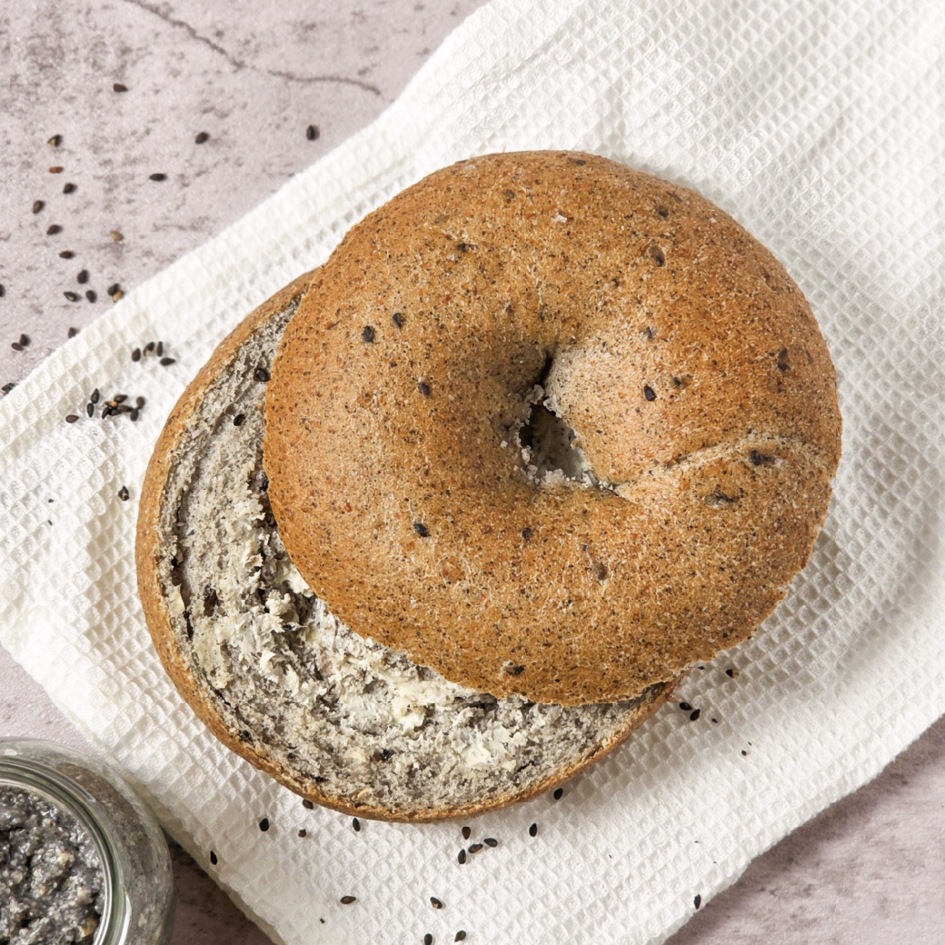 大理石黑芝麻乳酪貝果3入