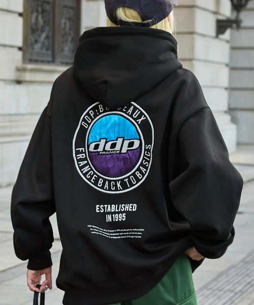 【預購】J0309605　DDP 黑色加厚超大抓絨連帽套頭衫  pa578(2款)