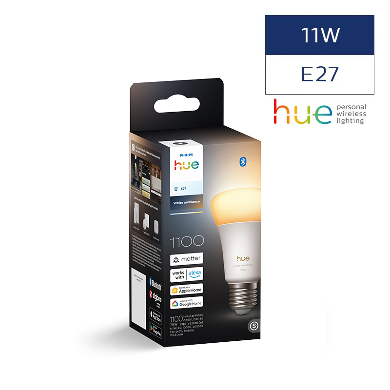 Hue E27 White Ambiance Single Bulb 11W