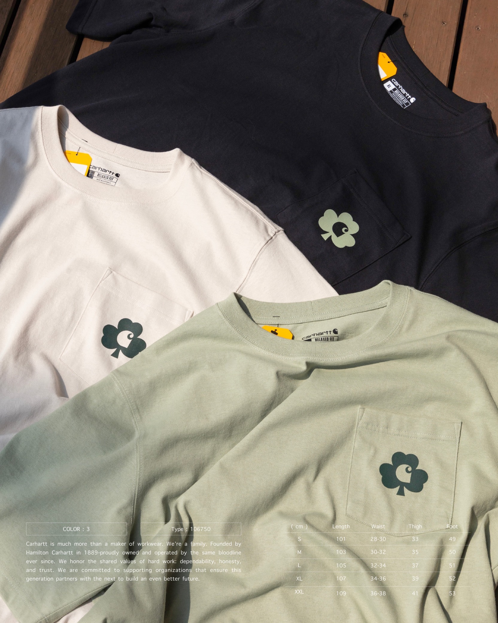 [ 預約販売 ] Carhartt 106750 - Relaxed Fit Heavyweight Short-Sleeve Pocket Shamrock Graphic T-Shirt