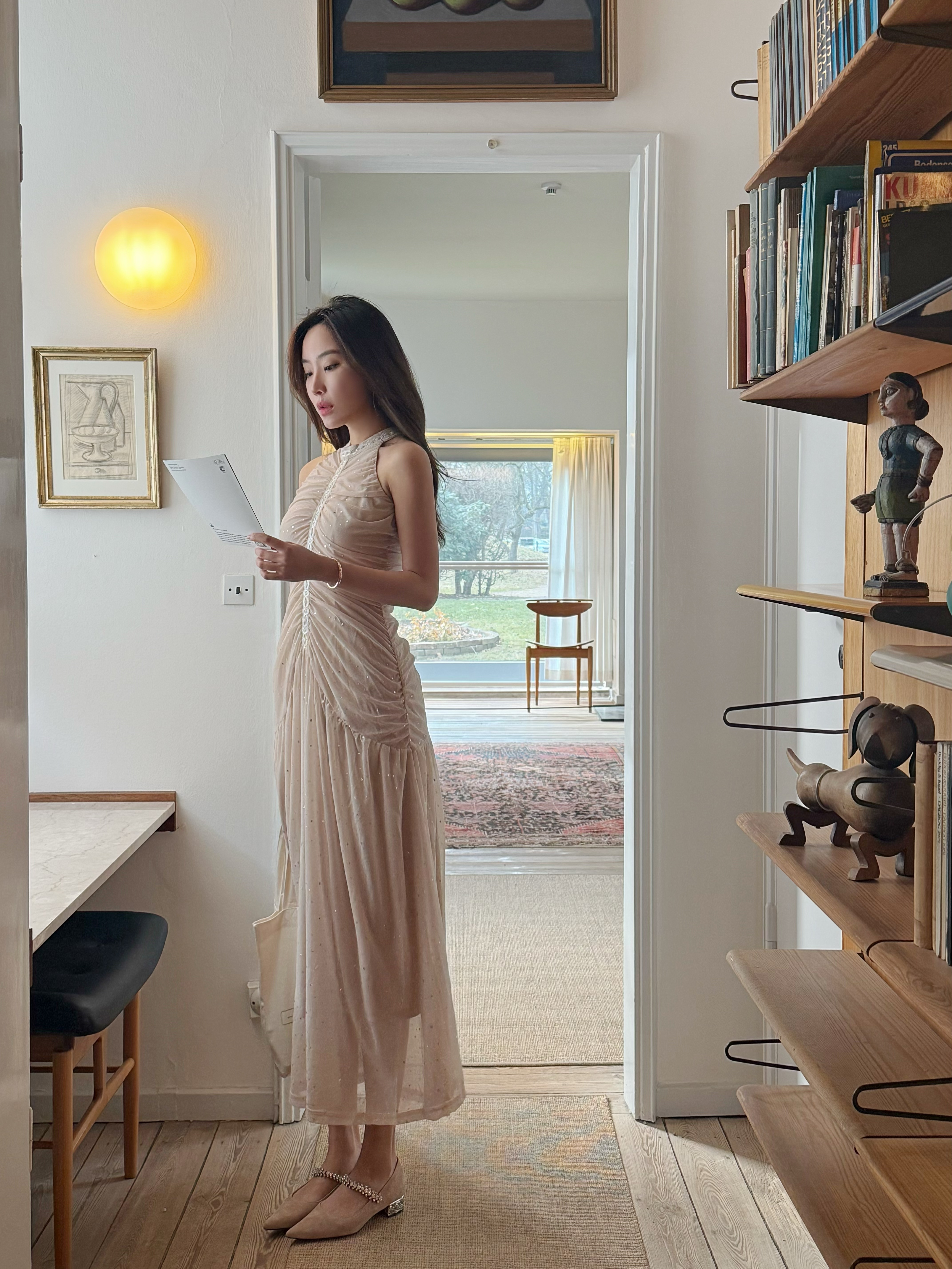 Athena 雅典娜 削肩抓皺顯瘦洋裝