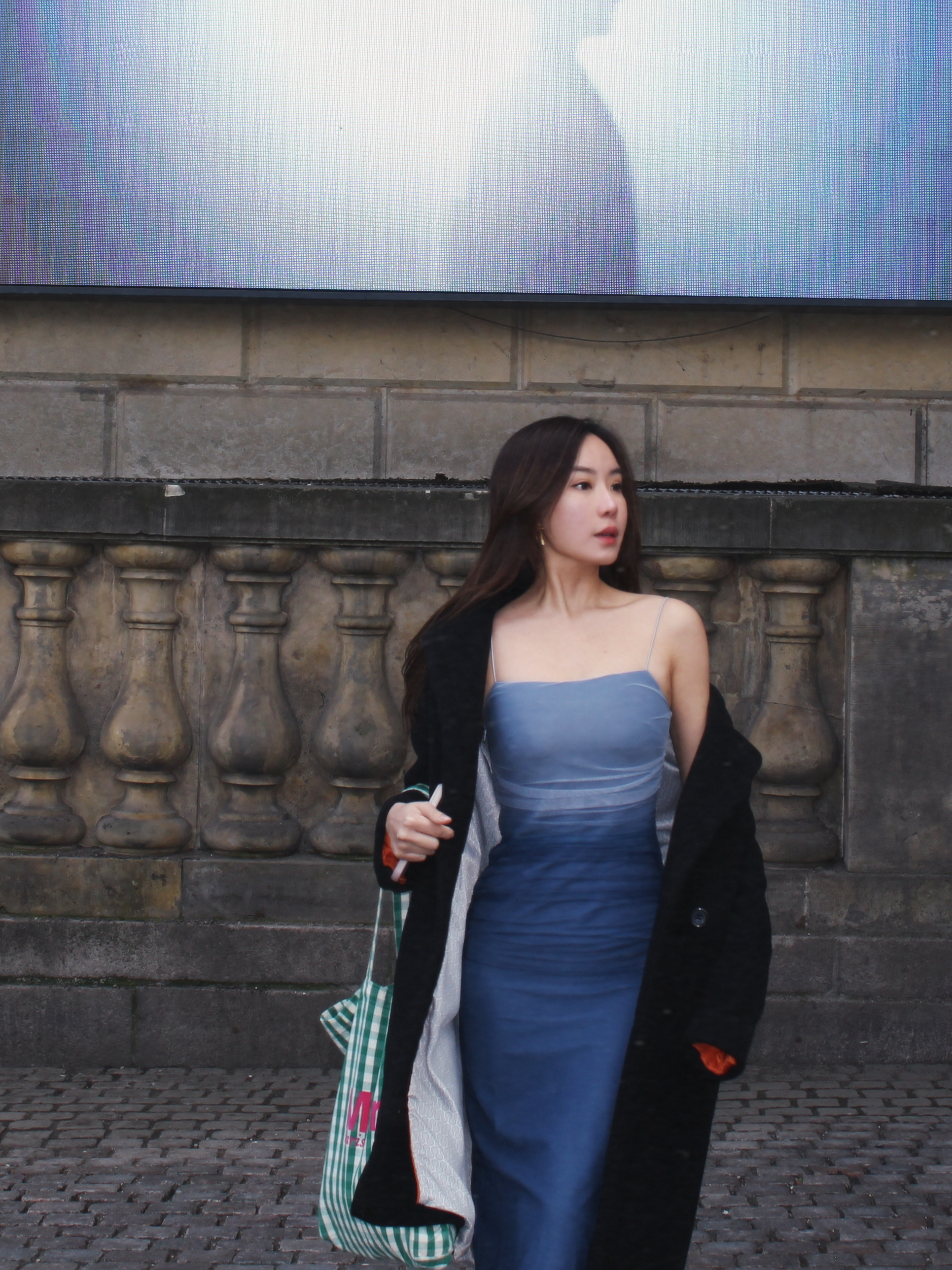 Moonlight Blues 藍調月光 細肩帶抓皺洋裝