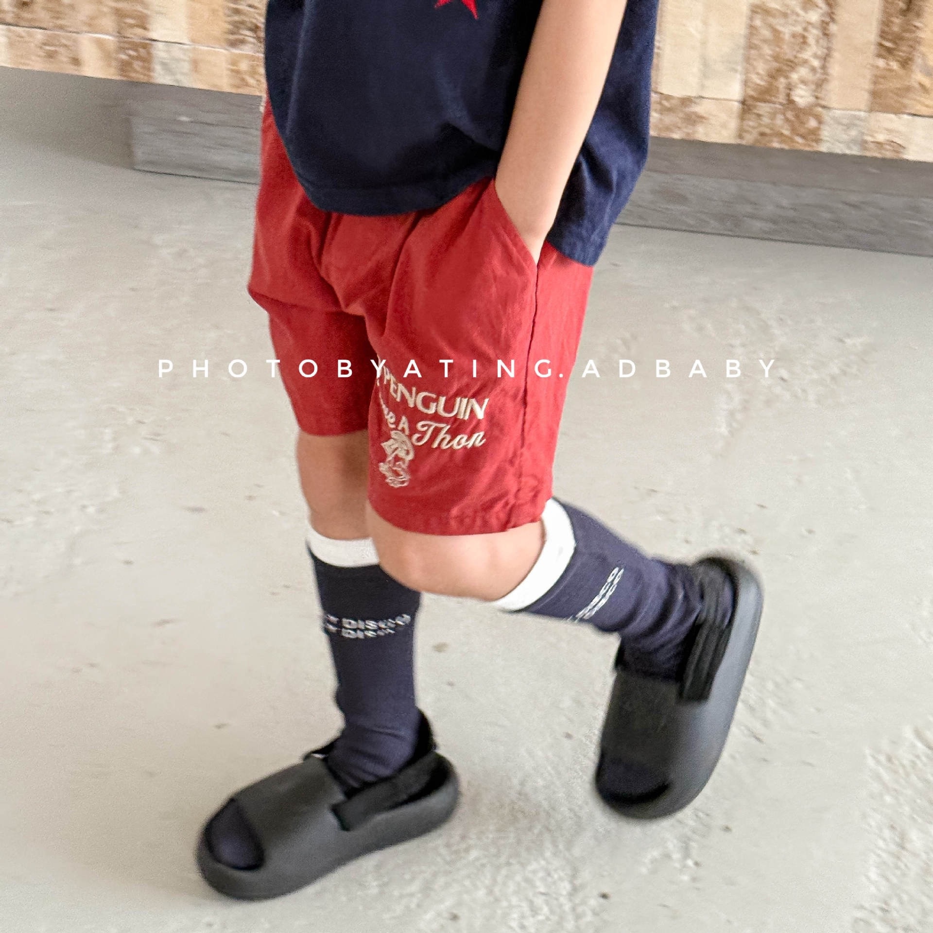 三色企鵝速乾短褲