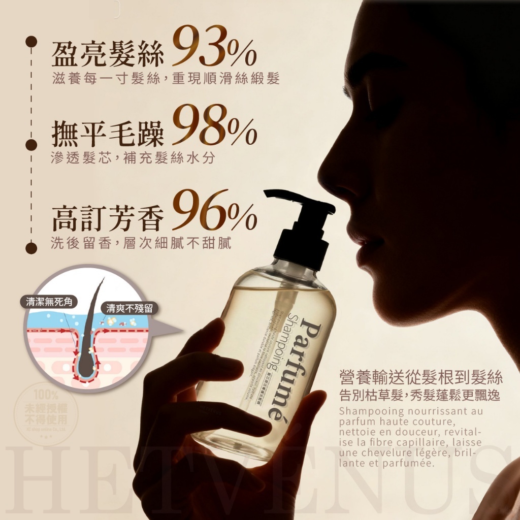 WSBB10741  💎HETVÉNUS® 法式香水高訂香氛 髮芯潤活養護洗髮精 500ml💎（5月中旬）