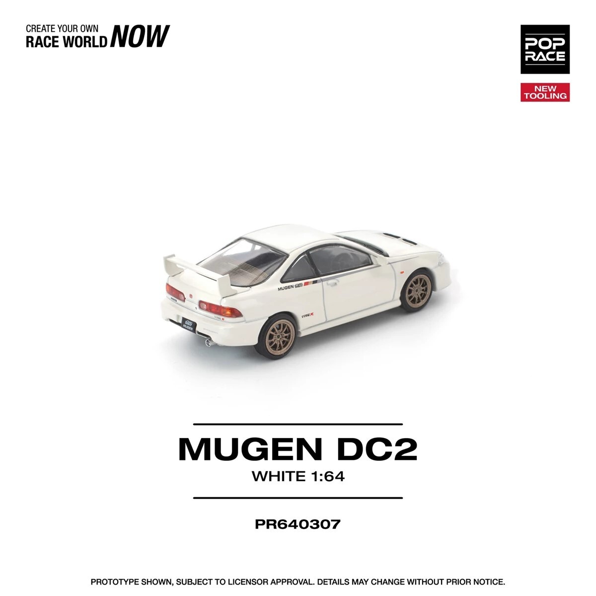 [預訂] POPRACE 1/64 MUGEN DC2 WHITE*NEW TOOLING