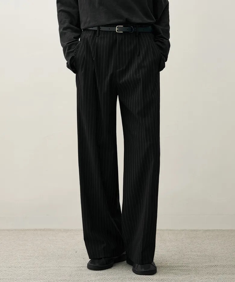 <徐康俊同款!!🇰🇷>韓國 Draw Fit 條紋 直筒 西裝褲 二色