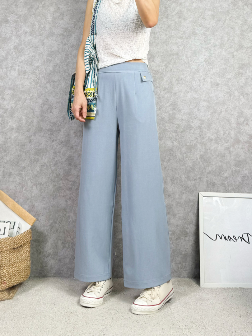 有修飾感的顯瘦西裝寬褲｜輕薄柔軟百搭長褲