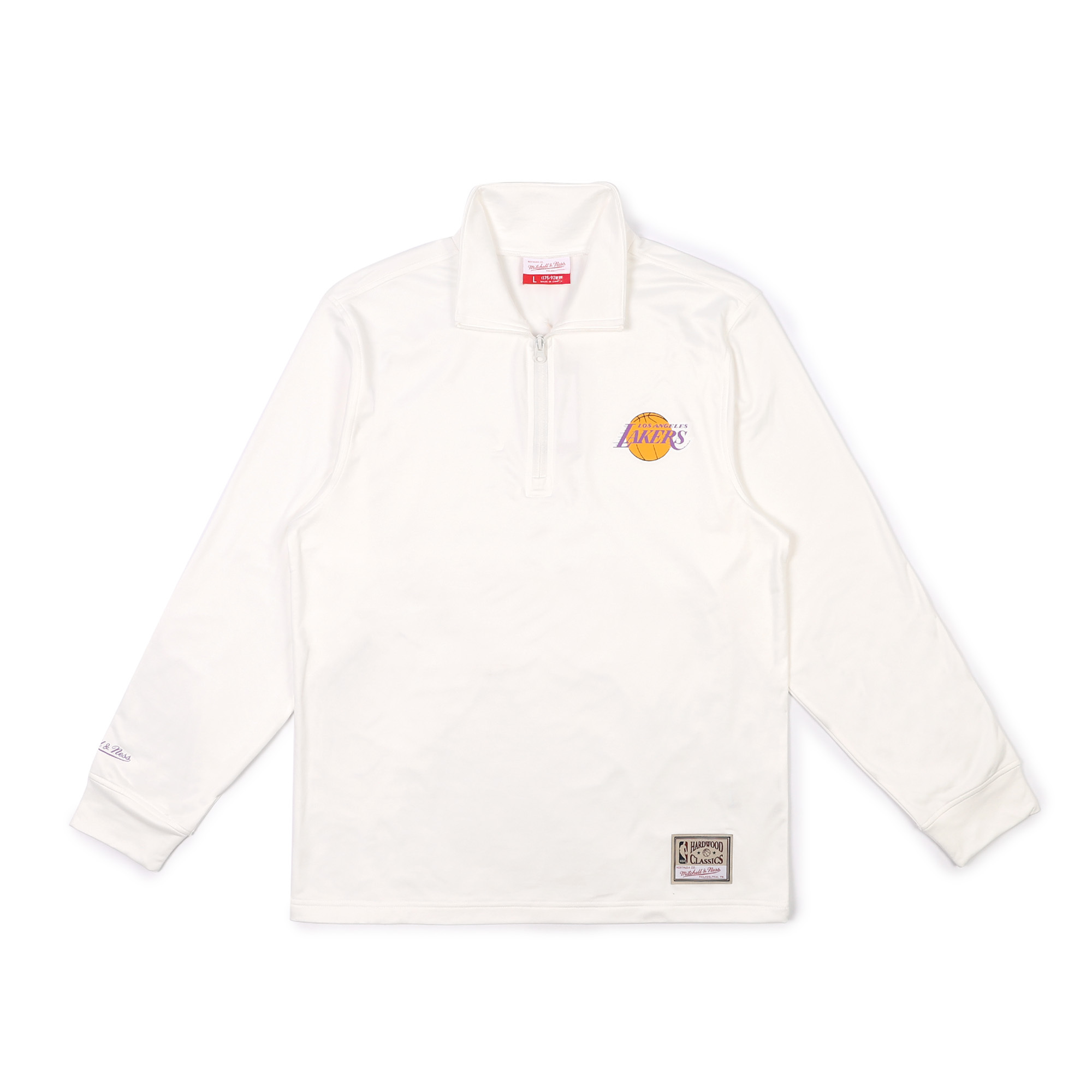 Mitchell & Ness NBA QUARTER-ZIP PULLOVER TEE 黑色 白色 勇士 湖人 M&N 基礎款 半開襟 長T【NBATE0370】