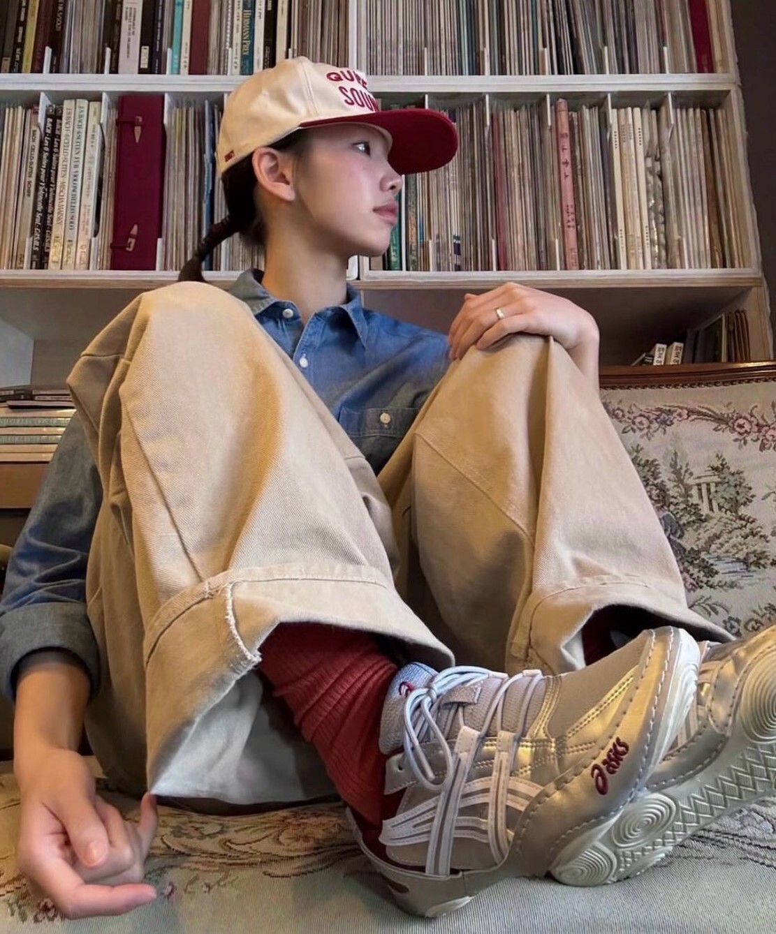 ASICS 休閒鞋 HYPERSYNC  銀白酒紅 薄底 復古 男女 1203A879020