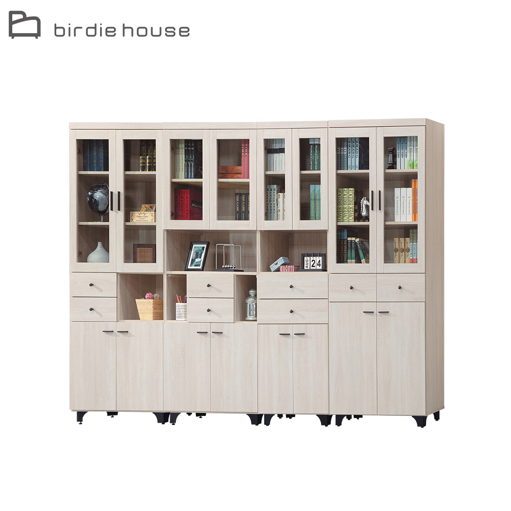 柏蒂家居-諾蘭10.1尺多功能收納書櫃/展示置物櫃組合