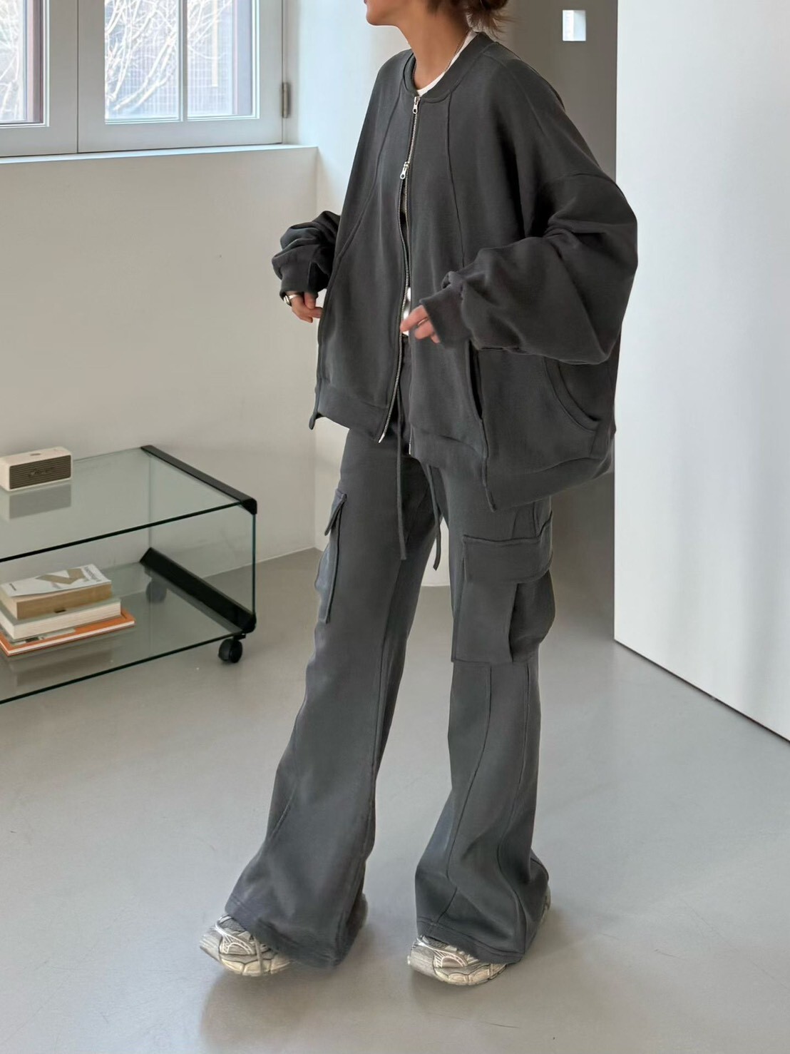 #AF59口袋修身休閒褲(墨/黑)