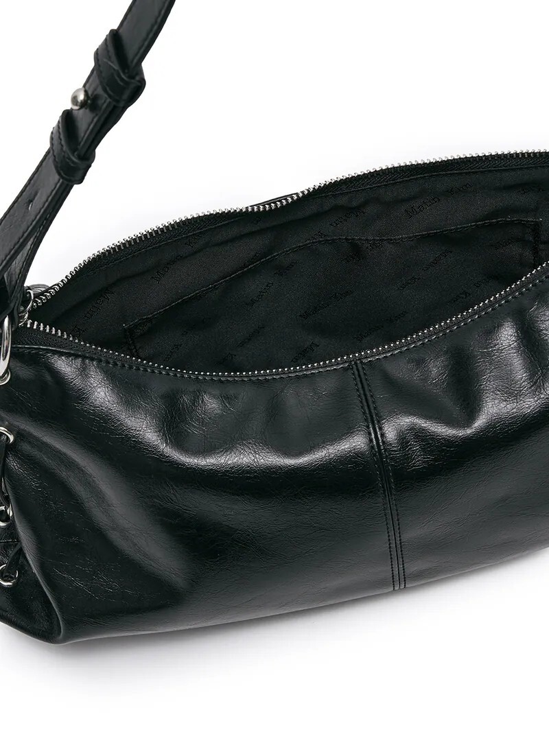 MATIN KIM EYELET SHIRRING SHOULDER BAG IN BLACK 抽繩肩背包