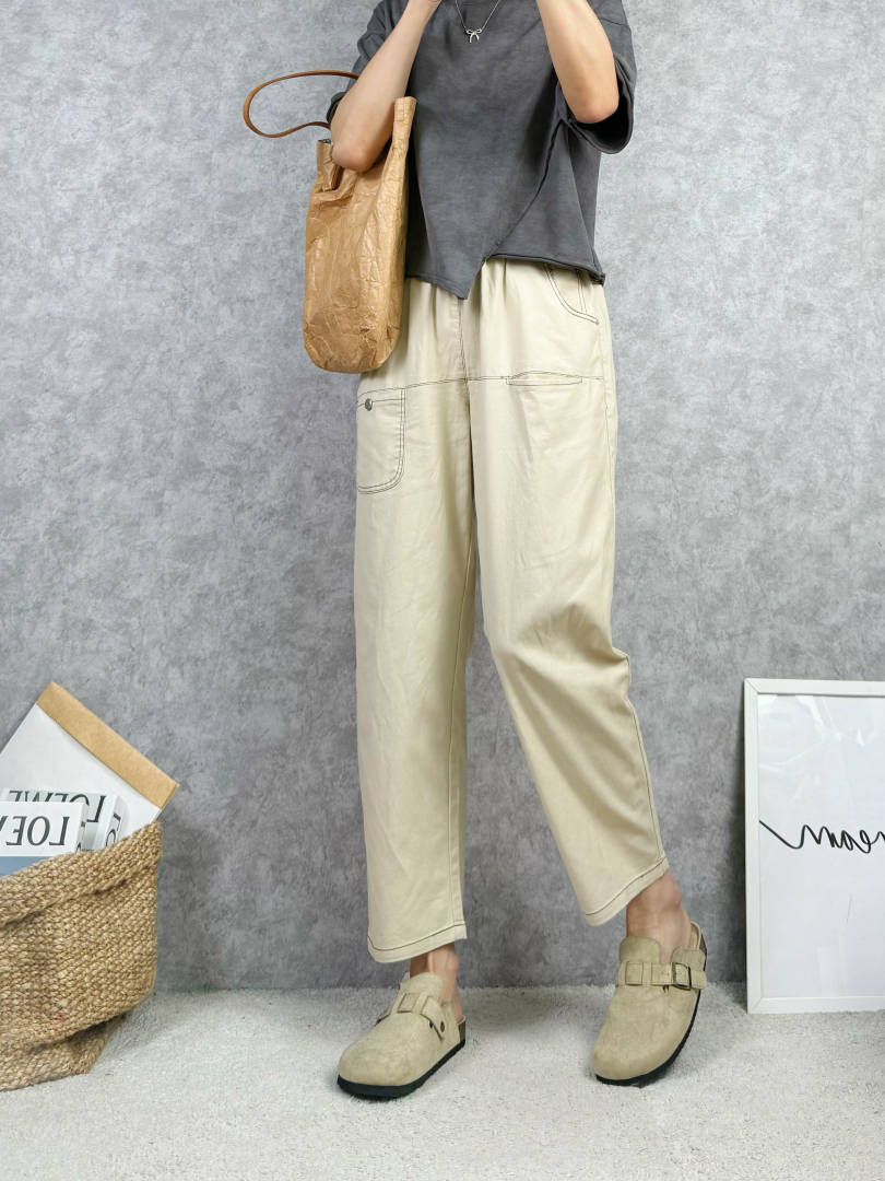 舒適百搭薄料休閒棉褲｜輕鬆顯瘦的日常長褲