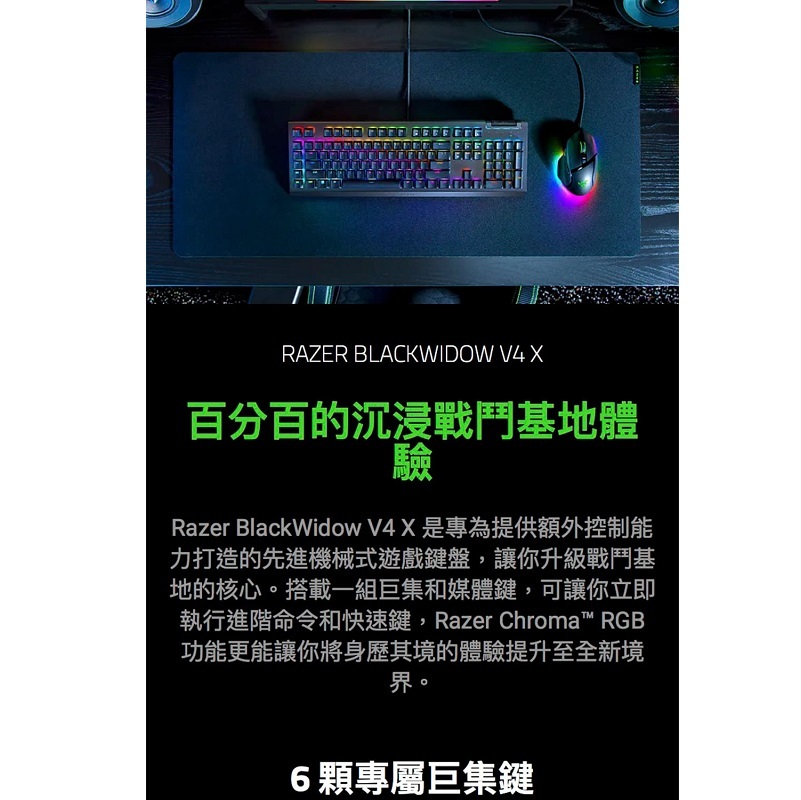 雷蛇 BlackWidow黑寡婦V4X【綠軸】機械式RGB鍵盤 絕區零聯名/RZ03-04704300-R3M1