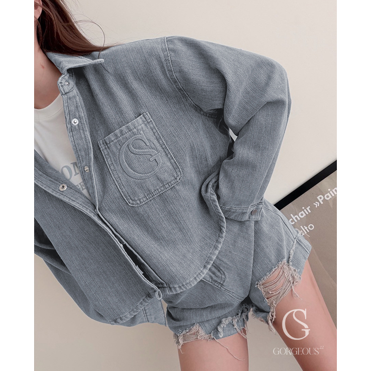 G9699 「豎紋Eco'Pro環保水洗牛仔外套」