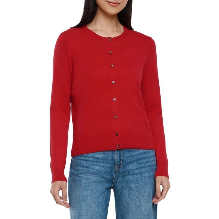 [USW] GAP RED WOMEN'S CREWNECK CARDIGAN, UZZ1087 (UZZ1087)