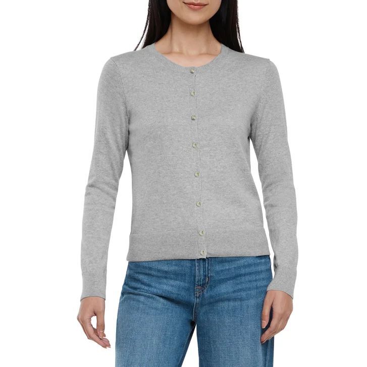 [USW] GAP GRAY WOMEN'S CREWNECK CARDIGAN, UZZ1088 (UZZ1088)