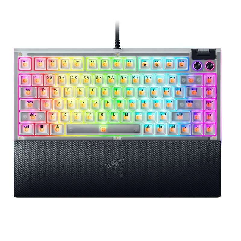 Razer 雷蛇 BlackWidow黑寡婦V4 75%幻影白 有線機械式RGB鍵盤Phantom White Edition/RZ03-05003500-R3M1