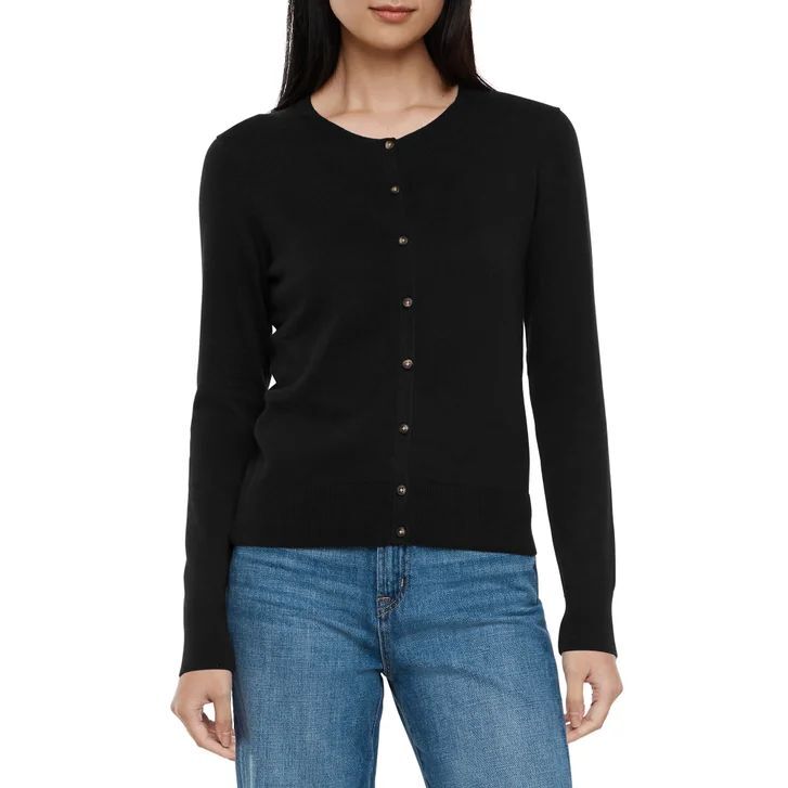 [USW] GAP BLACK WOMEN'S CREWNECK CARDIGAN, UZZ1089 (UZZ1089)