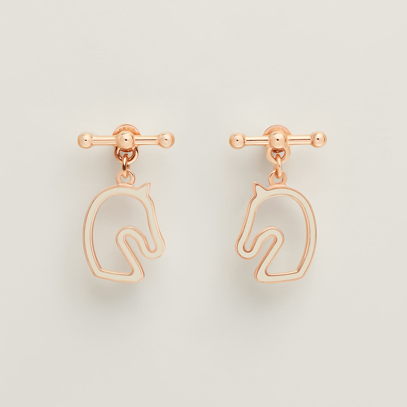 Tonnerre earrings, small model crème rose gold
