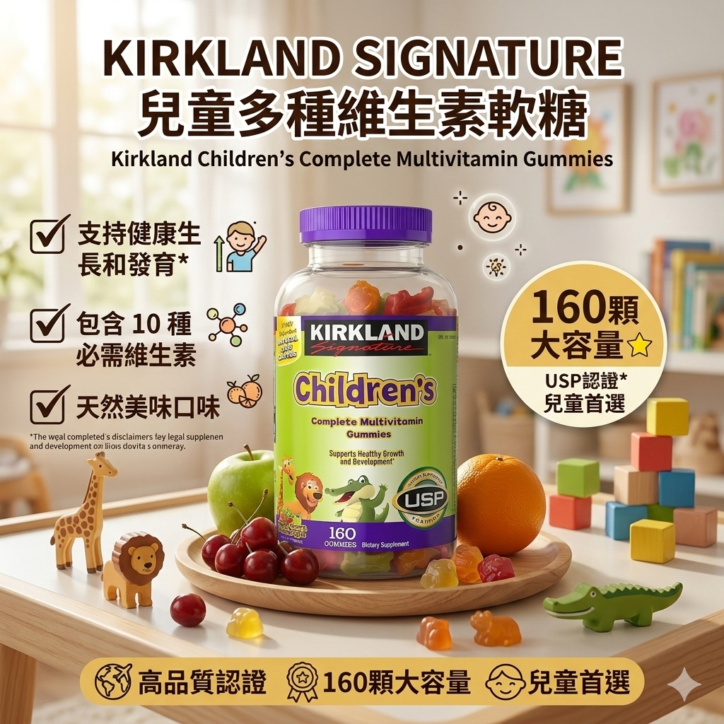 【直播】KIRKLAND SIGNATURE LX0306122 兒童多種維生素軟糖