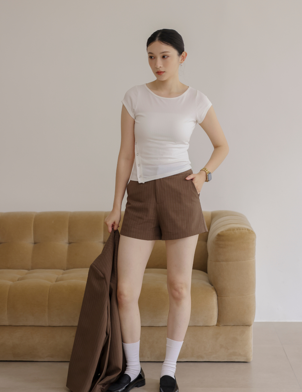 條紋西裝短褲（3尺寸）