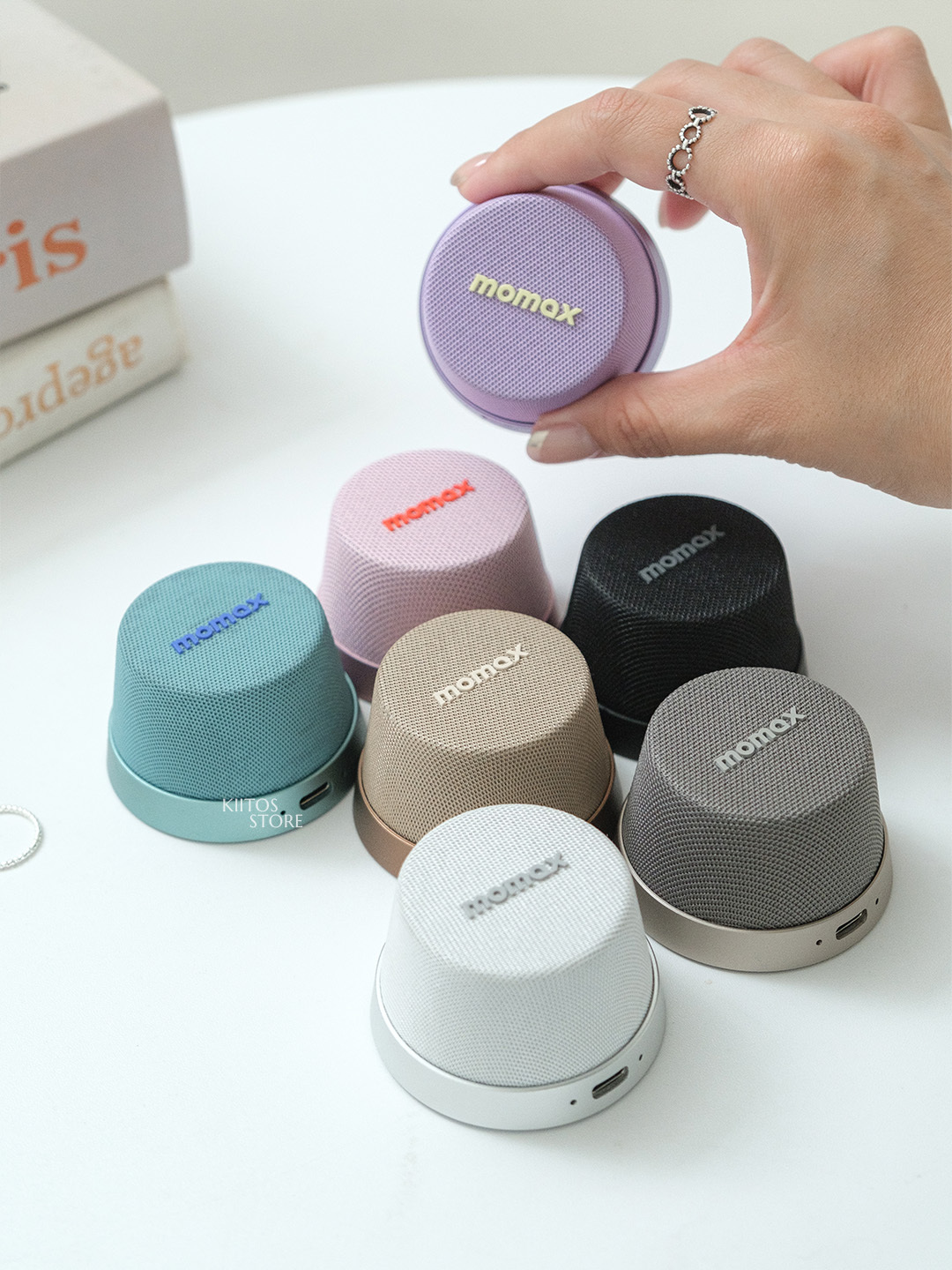 【預購】Momax 摩米士 1-Vibe Go 迷你磁吸支架無線音箱 藍芽音響 單顆 掛繩套裝組