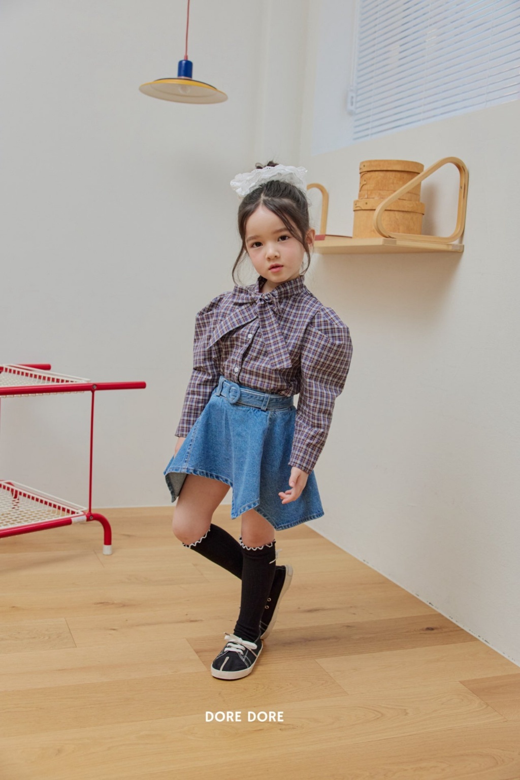 正韓春Doredore 不規則牛仔傘狀裙褲