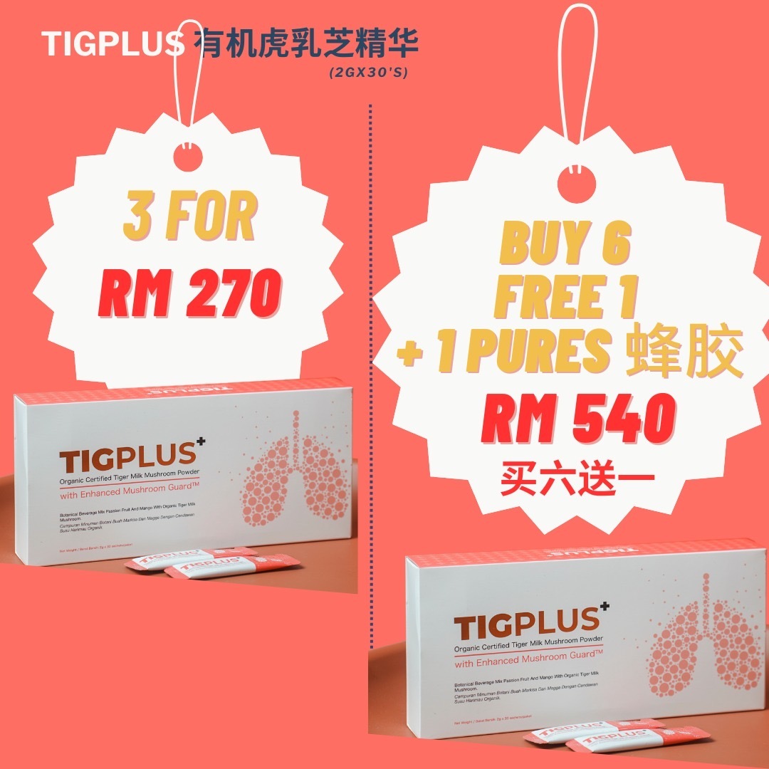 YOUPIN TIGPLUS+ Organic Certified Tiger Milk Mushroom Powder 2GMx30S