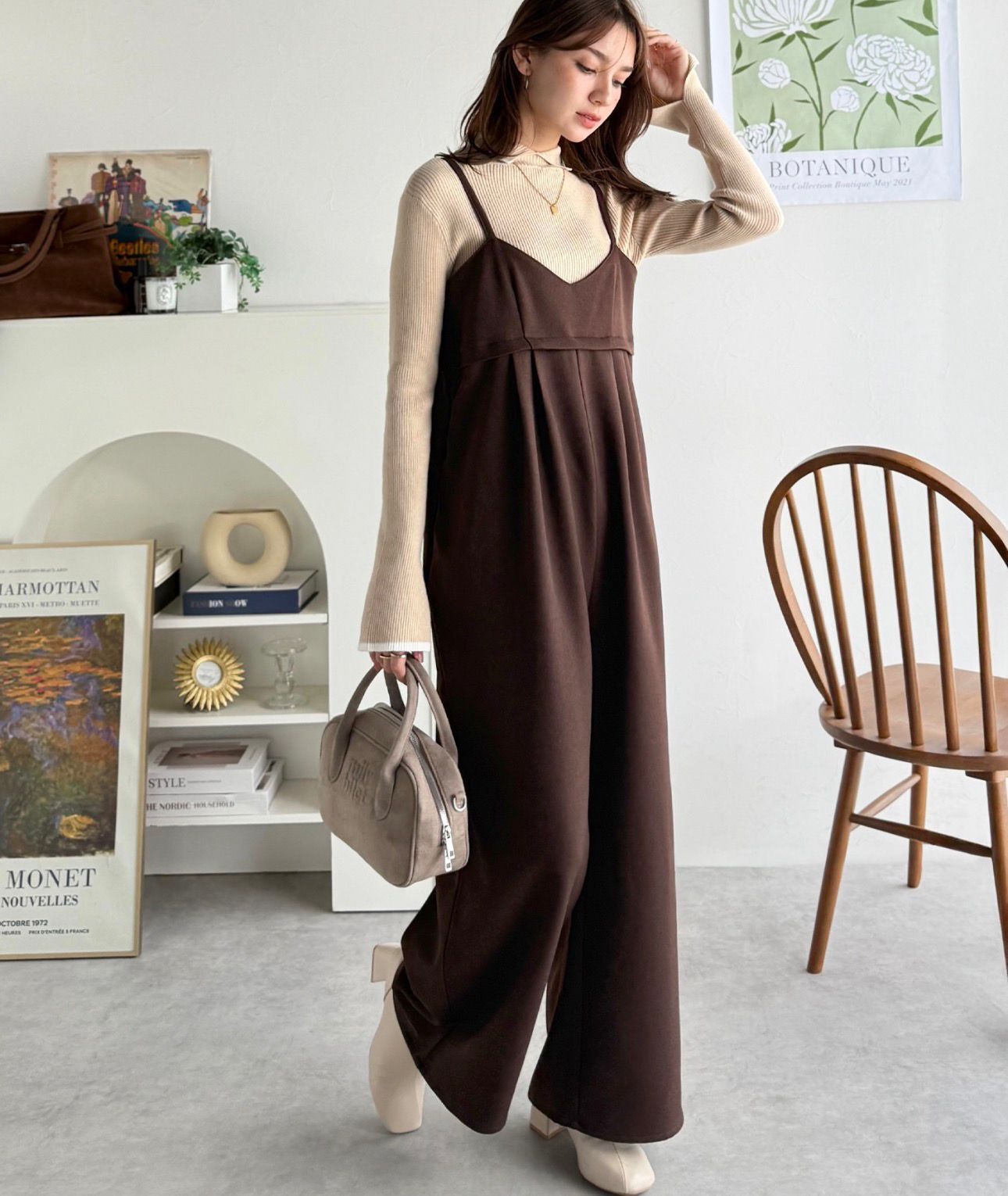 【預購】JN030905 classicalelf 慵懶又知性的寬鬆連身褲