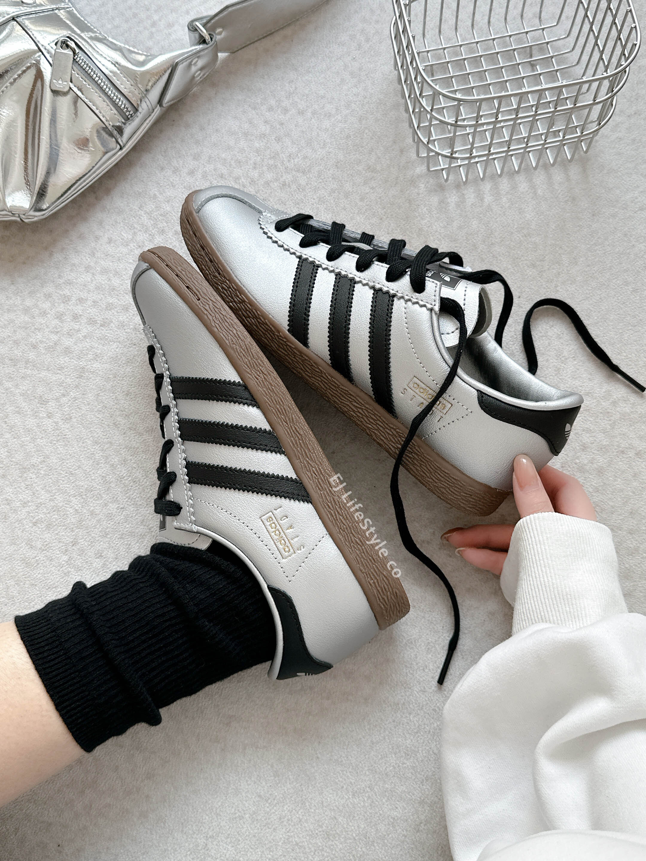 ADIDAS ORIGINALS STADT 金屬黑銀 銀色 銀黑 焦糖底 Y2K 男鞋 JR9563 / 調貨