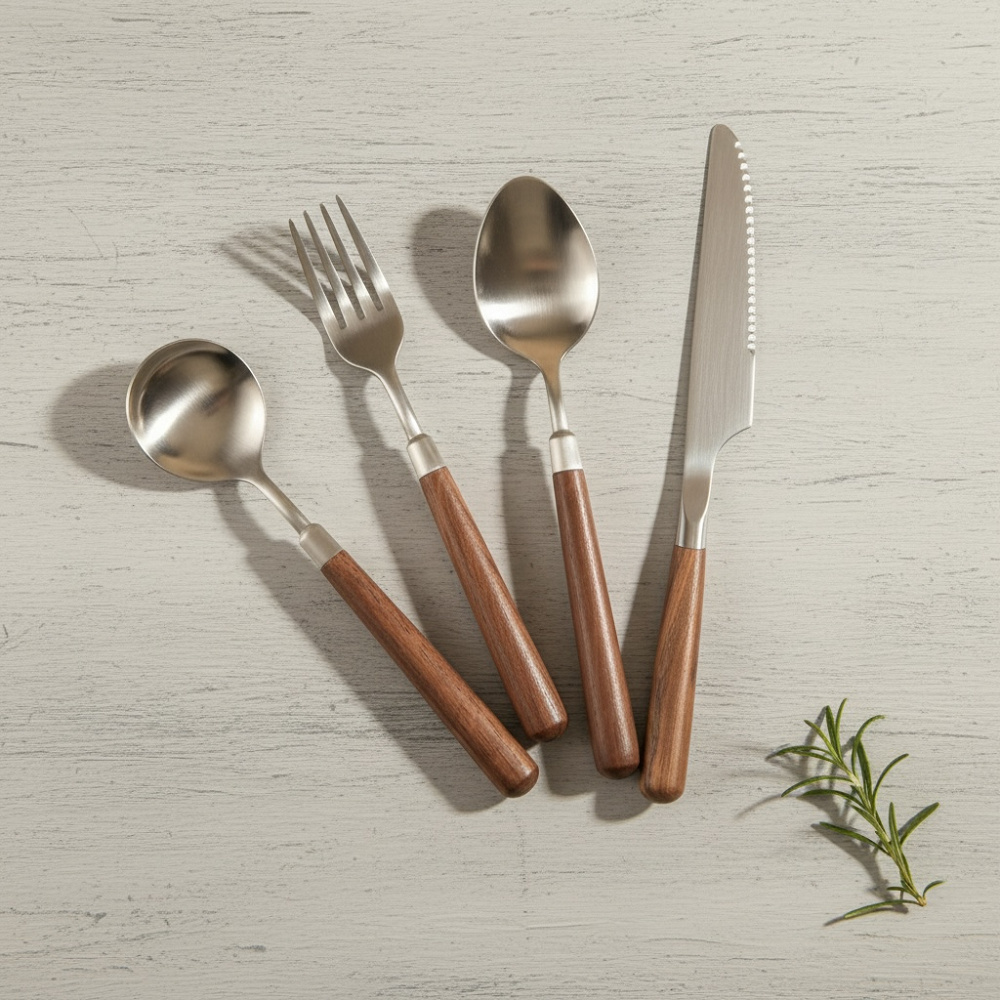 GELLIS鵲利仕輕巧胡桃木多功能餐具組