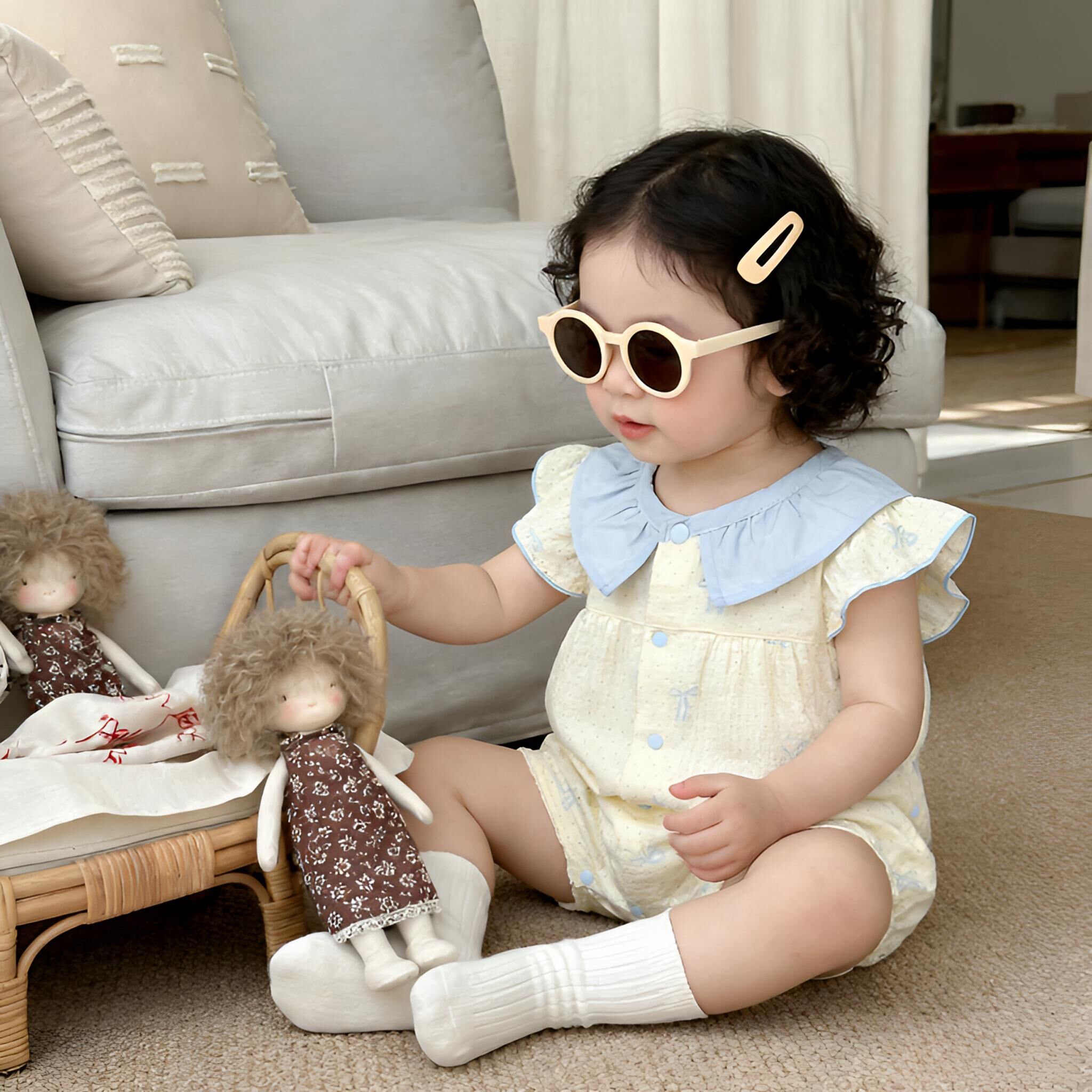 BYC03OP005BE 小確幸蝴蝶結碎花紗質夾衣