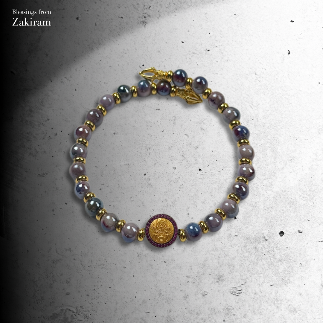 扎基拉姆 紫韻流光 1350度窯燒瓷珠手串