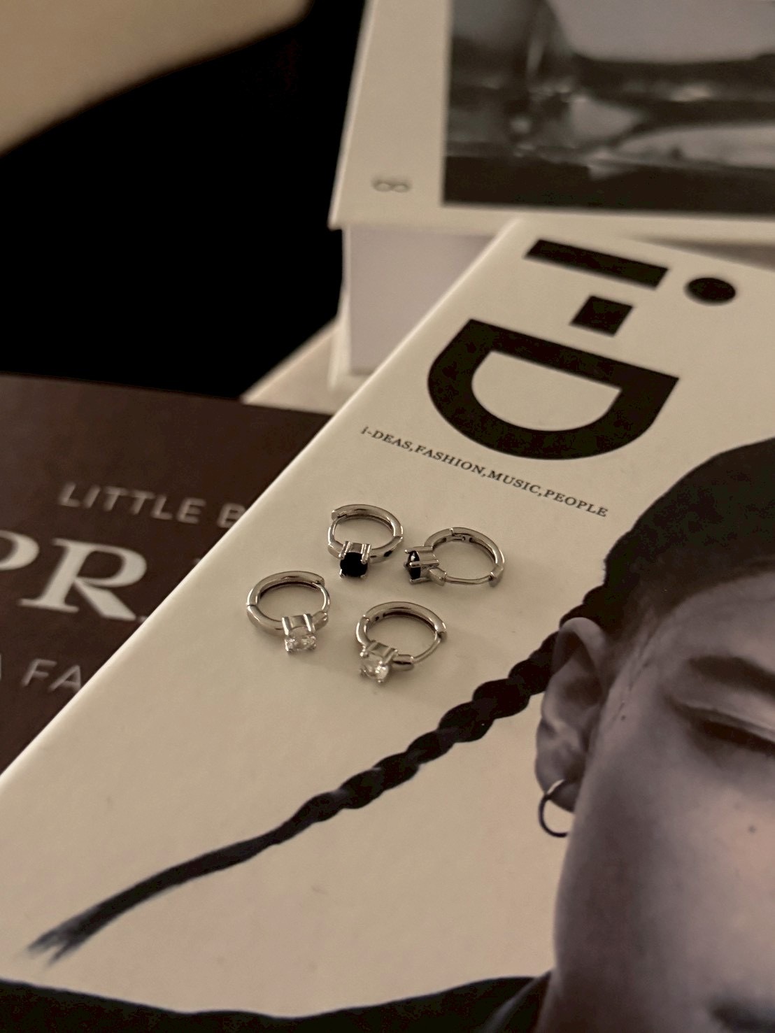 Square drill 925s 小耳圈 耳環 2colors