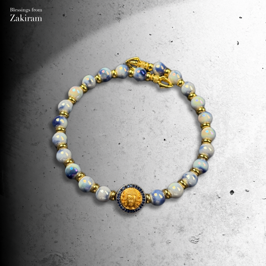 藥師琉璃光如來 青花瓷 1350度窯燒瓷珠手串