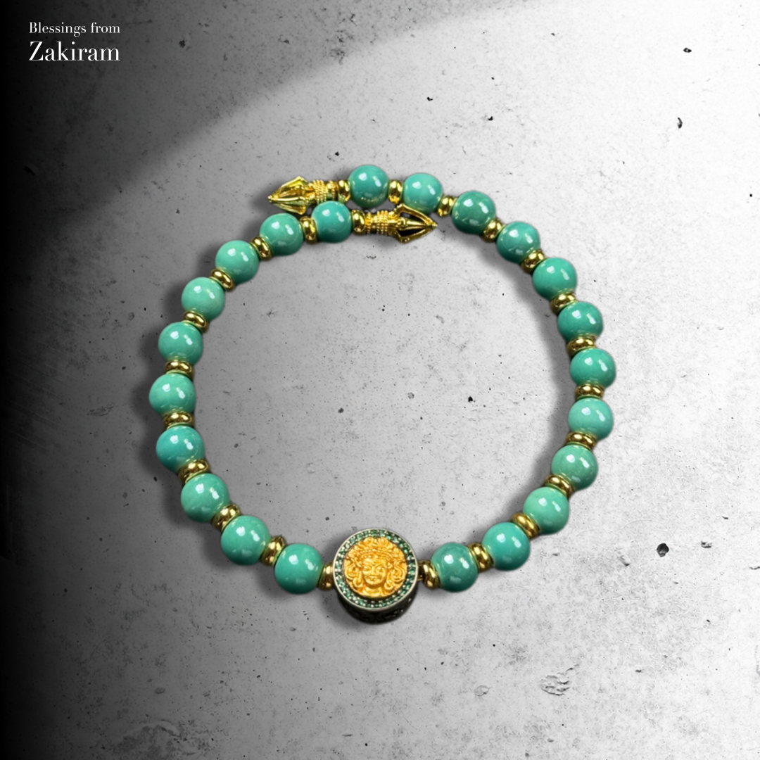 綠度母 山河綠 1350度窯燒瓷珠手串