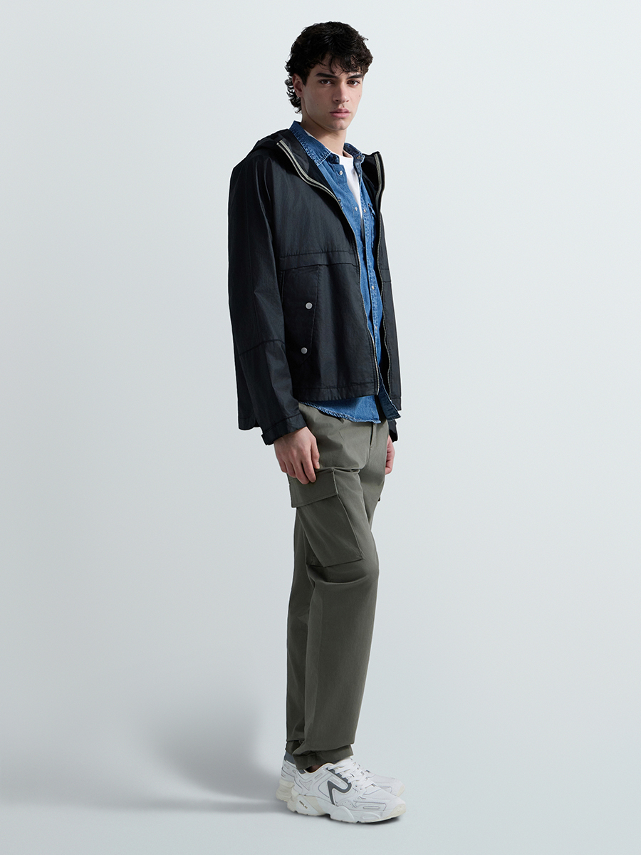 ADHANN 軍綠色錐形剪裁長褲