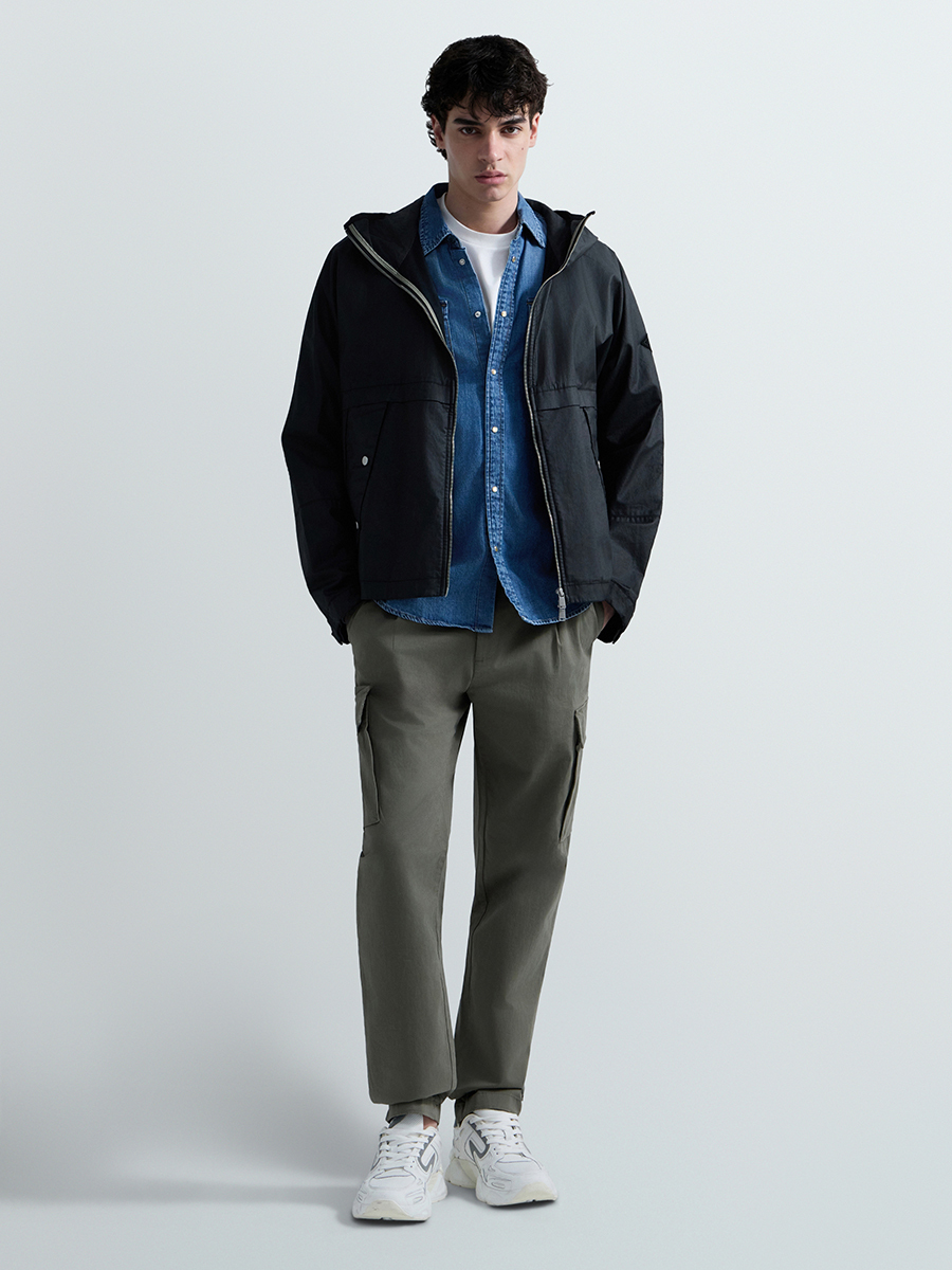 ADHANN 軍綠色錐形剪裁長褲