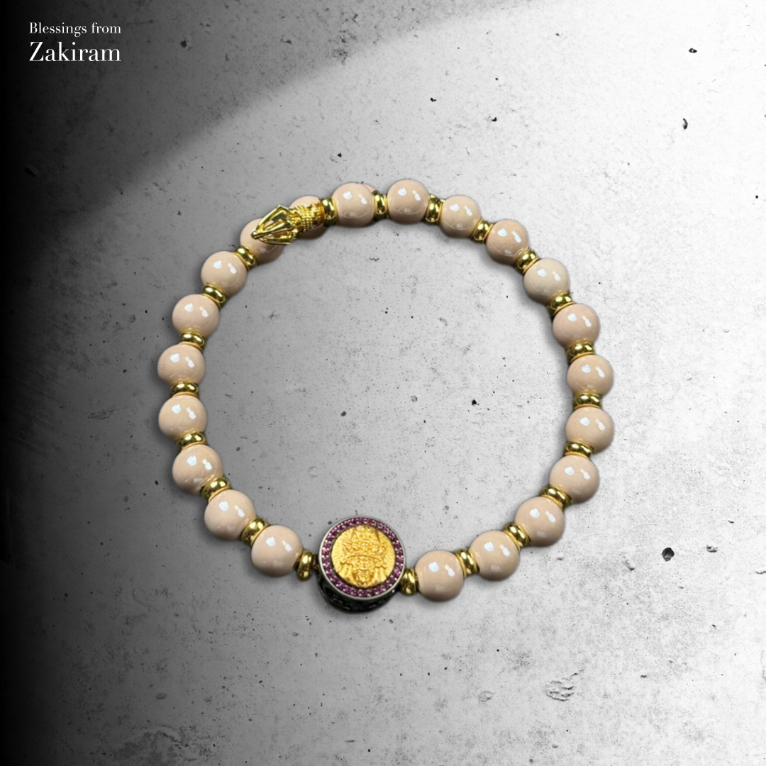 扎基拉姆 沙漠玫瑰暮山紫 1350度窯燒瓷珠手串