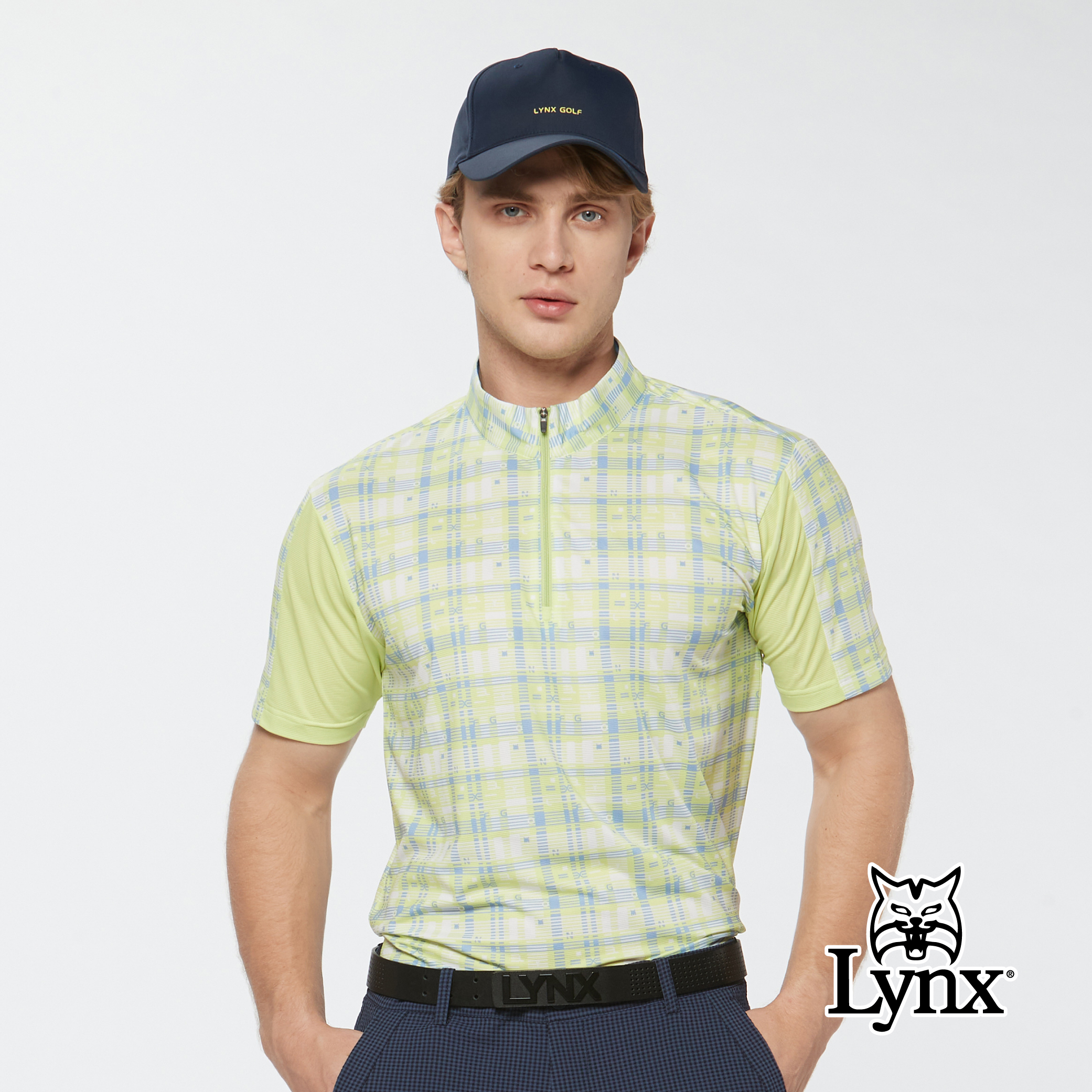 男款吸濕排汗抗UV防臭抗菌半開襟短袖POLO衫